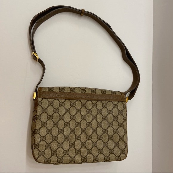 Vintage Gucci Brown Monogram GG Coated Canvas Shoulder Bag - Picture 3 of 16